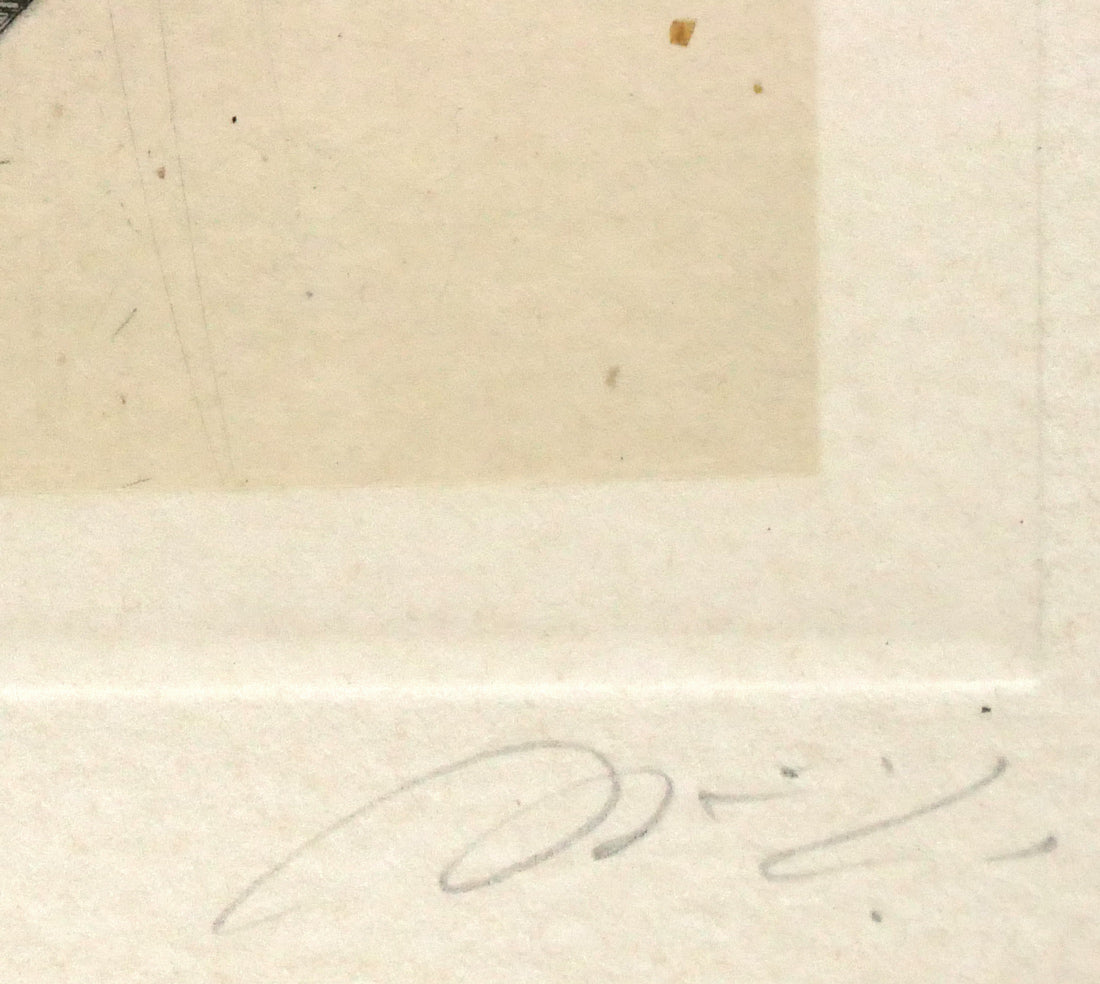 吉田勝彦「薔薇二輪」銅版画 本人直筆鉛筆サイン