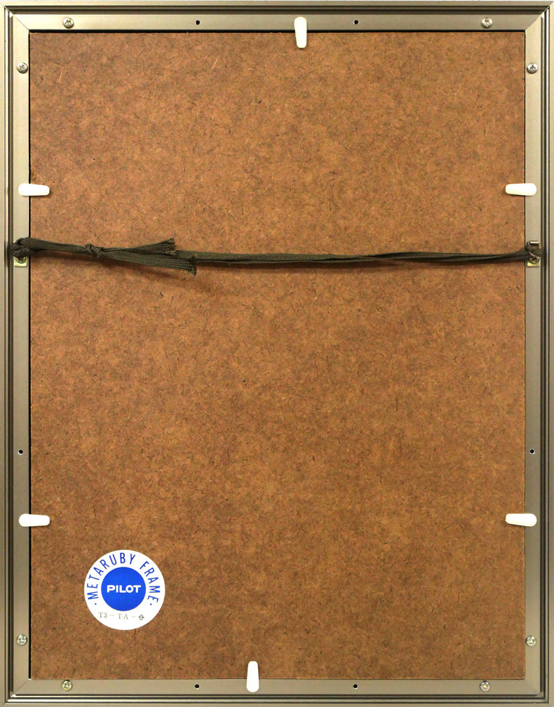 吉田勝彦「薔薇二輪」銅版画 額縁裏側画像