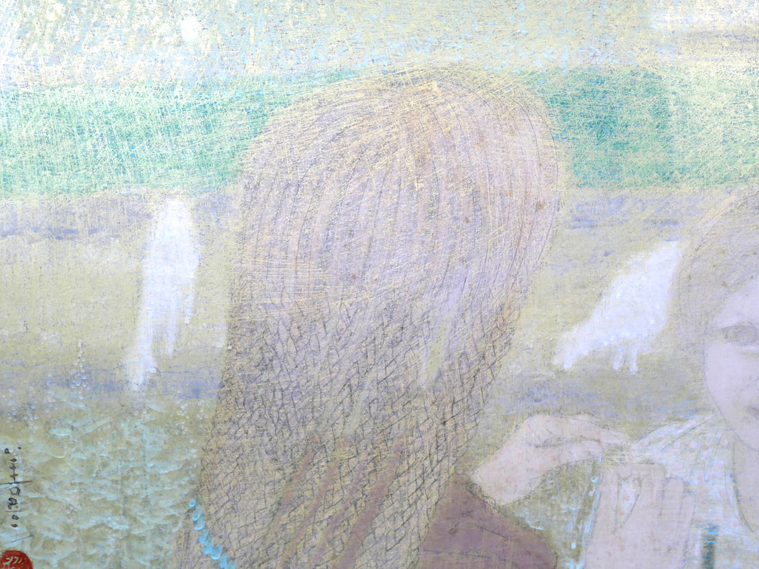 吉田善彦「ウフラの少女」日本画・変形10号 拡大画像1