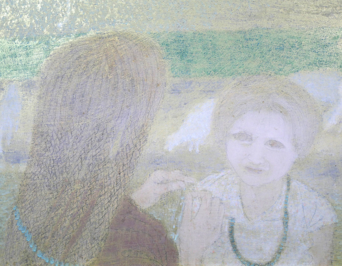 吉田善彦「ウフラの少女」日本画・変形10号 拡大画像2