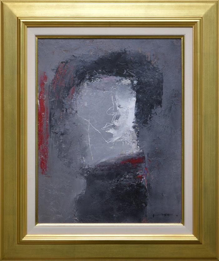 阿部国利「少年」油絵・F6号