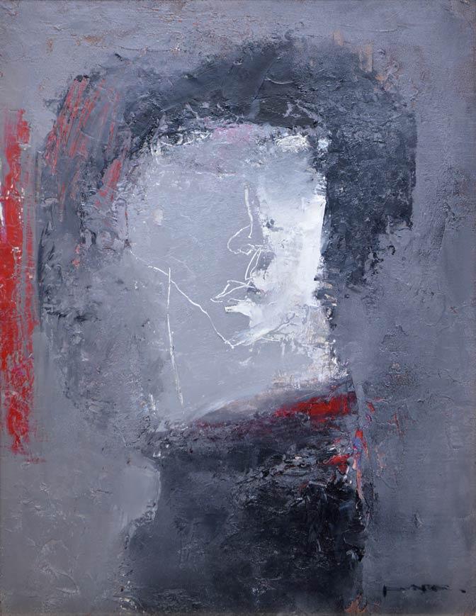 阿部国利「少年」油絵・F6号 拡大部分