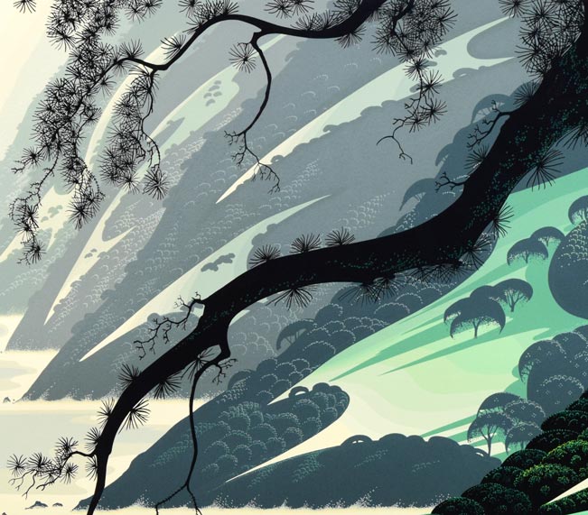 アイベン・アール「グリーン・ビッグ・サー」シルクスクリーン版画 拡大画像1