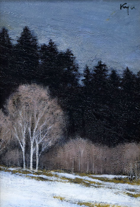 相原求一朗「早春の森」油絵・SM 作品全体拡大画像