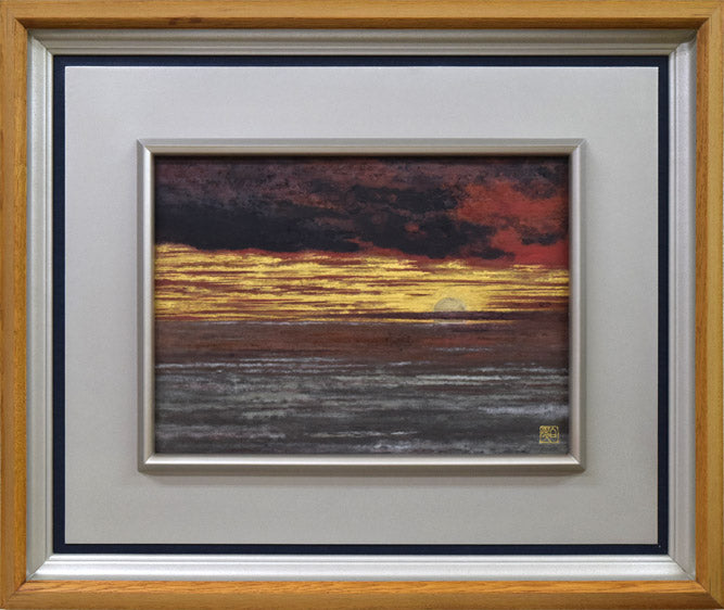 赤澤白翠「日の出」日本画・F4号