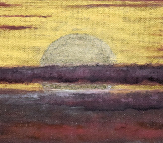 赤澤白翠「日の出」日本画・F4号 拡大画像2