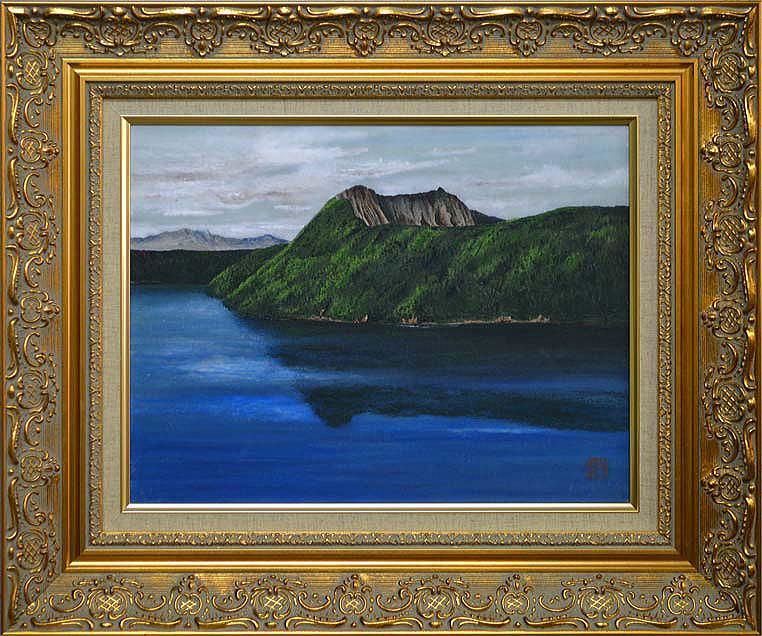 赤澤 白翠「摩周湖(北海道)」日本画・F6号