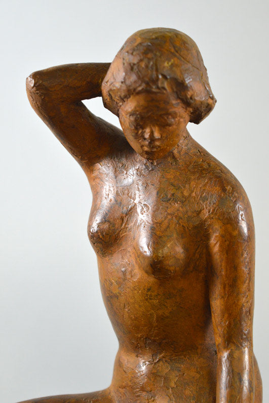 秋山沙走武「浴後」乾漆彫刻2