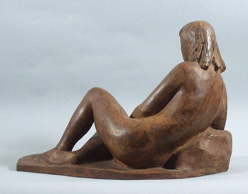 秋山沙走武「裸婦」乾漆彫刻 後部