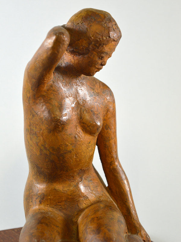 秋山沙走武「浴後」乾漆彫刻3