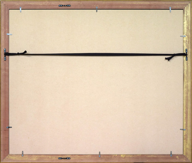 青木乃里子「薔薇」肉筆岩彩画・変形12号 額縁裏側画像