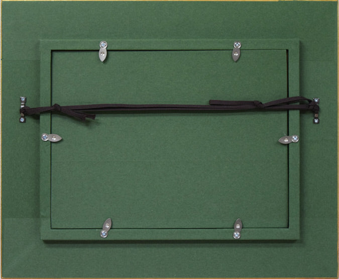 青塚誠爾「ぼたん」油絵・SM 額縁裏側画像