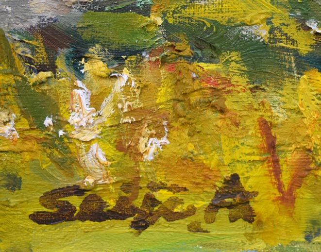 青塚誠爾「イワオヌプリ」油絵・F6号 サイン拡大画像