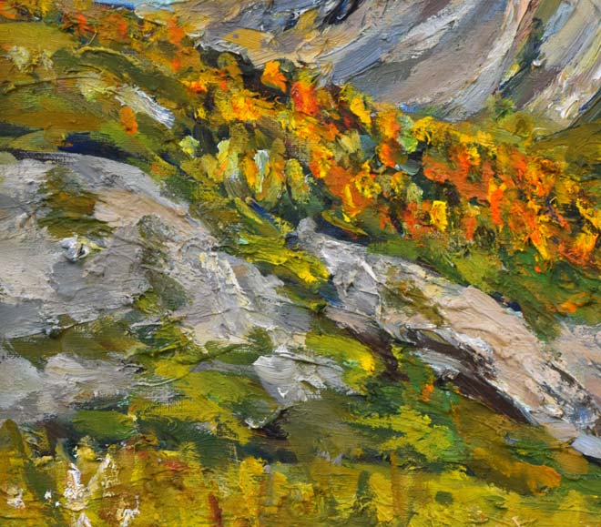 青塚誠爾「イワオヌプリ」油絵・F6号 拡大画像2