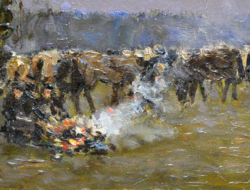 ウラジミール ニコライエヴィッチ アラロフ(Vladimir Nikolaevitch ARALOV)「夜のパストウール」油絵・変形3号 拡大画像2