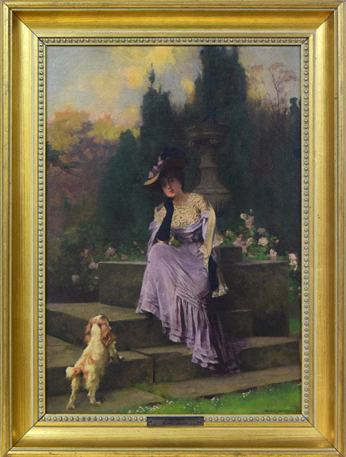 アーサー・ウォードル「The Hour」油絵・変形10号