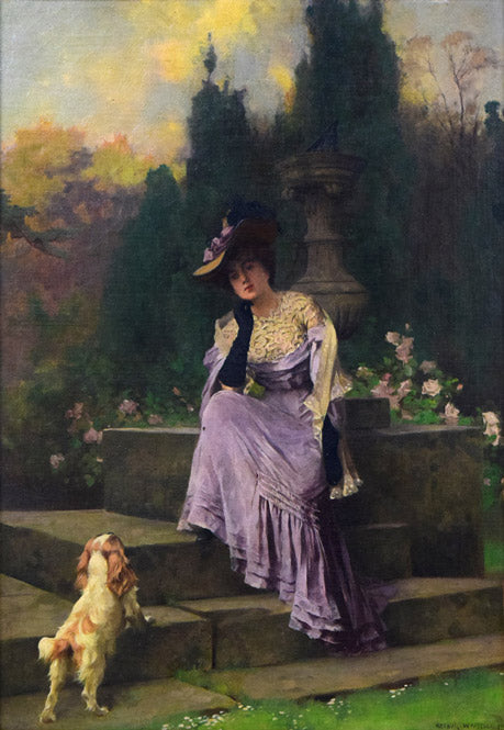 アーサー・ウォードル「The Hour」油絵・変形10号 作品全体拡大画像