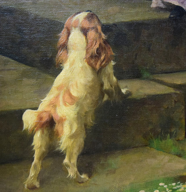 アーサー・ウォードル「The Hour」油絵・変形10号 拡大画像2