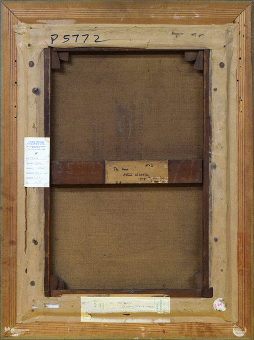 アーサー・ウォードル「The Hour」油絵・変形10号 額縁裏側画像