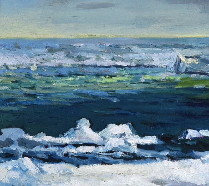 朝倉力男「オホーツクの流氷」油絵・F12号 拡大画像1