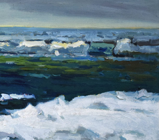 朝倉力男「オホーツクの流氷」油絵・F12号 拡大画像2