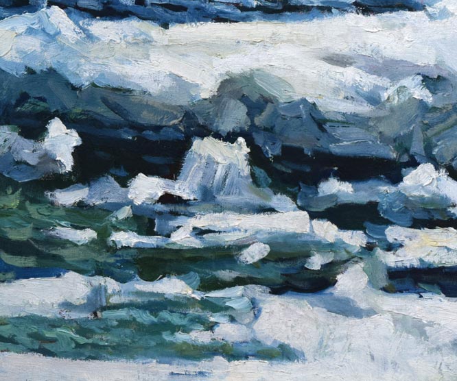 朝倉力男「オホーツクの流氷」油絵・F12号 拡大画像3