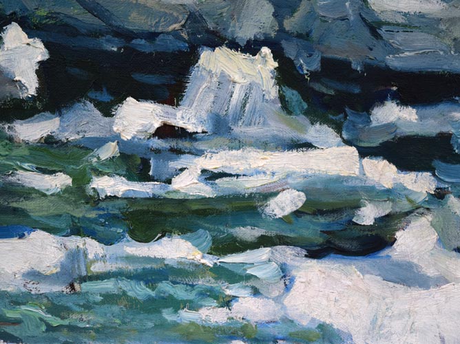 朝倉力男「オホーツクの流氷」油絵・F12号 拡大画像6