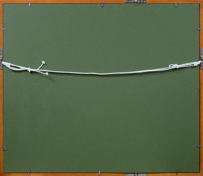 朝倉力男「オホーツクの流氷」油絵・F12号 額縁裏側画像