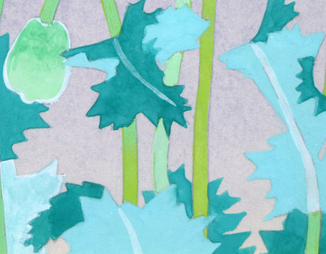 浅野天鐘「けし」日本画・F3号 拡大画像2