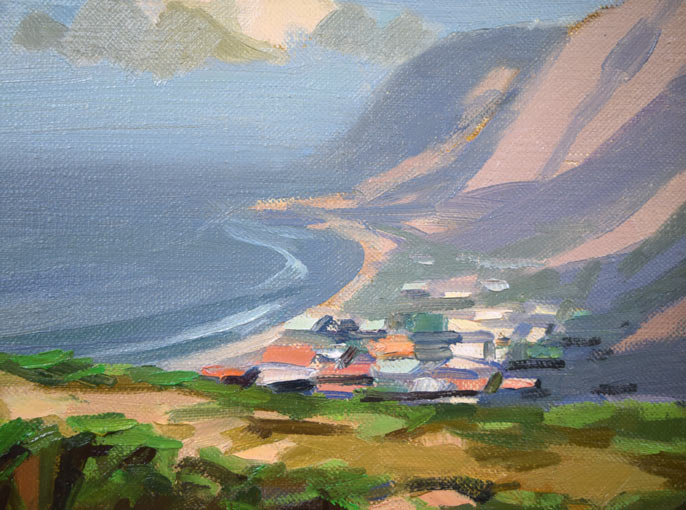 萬谷藤男「岬(北海道風景)」油絵・F6号 拡大画像2