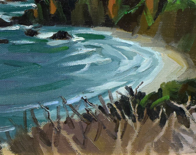 萬谷藤男「岬(北海道風景)」油絵・F6号 拡大画像3