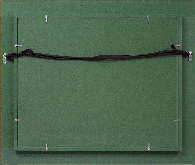 萬谷藤男「岬(北海道風景)」油絵・F6号 額縁裏側画像