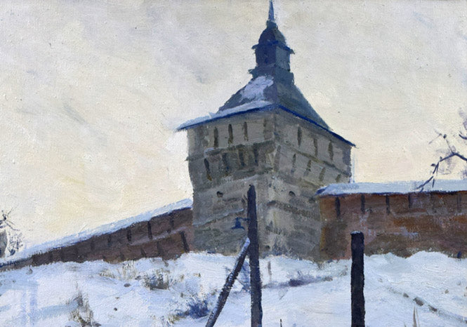 バルチェンコフ「モスコー郊外」油絵・変形20号 拡大画像1