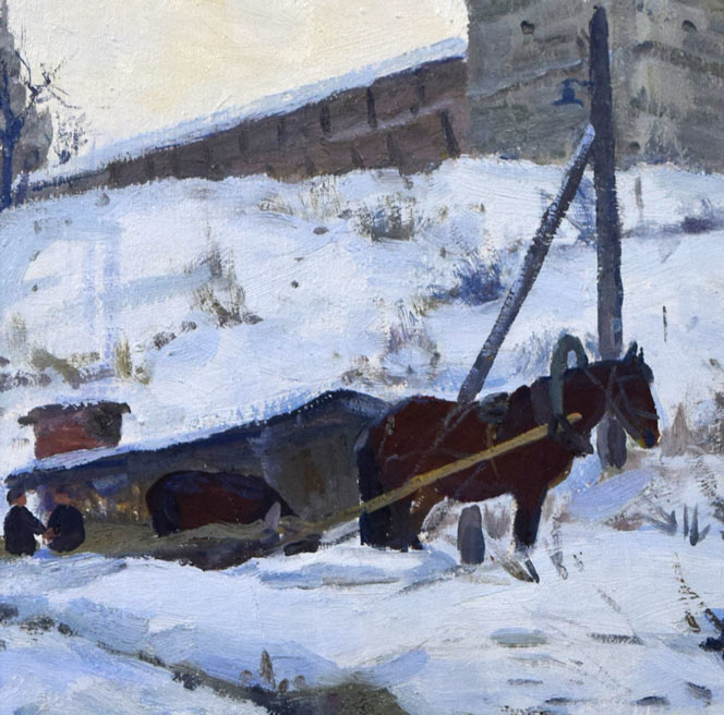 バルチェンコフ「モスコー郊外」油絵・変形20号 拡大画像2