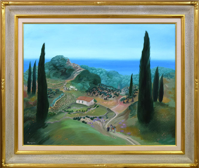 バウムガルテン(Baumgarten)「ペロポネス風景(ギリシャ)」油絵・仏F25号