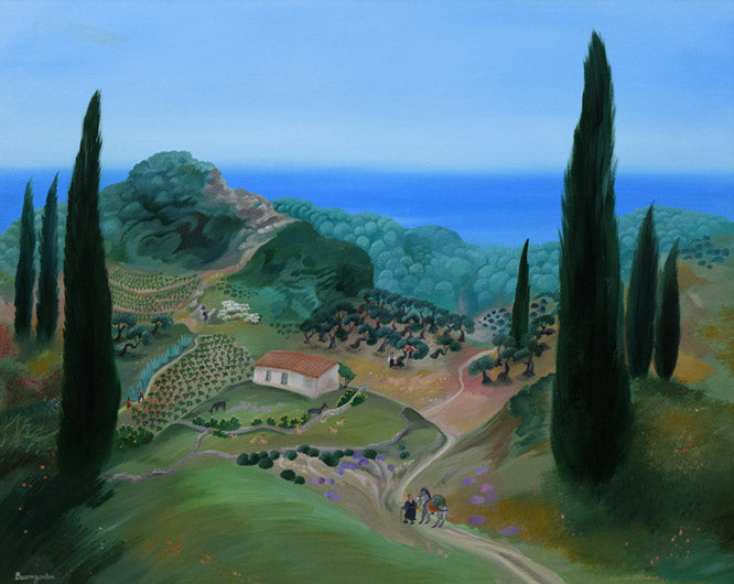バウムガルテン「ペロポネス風景（ギリシャ）」油絵・仏F25号　作品全体拡大画像