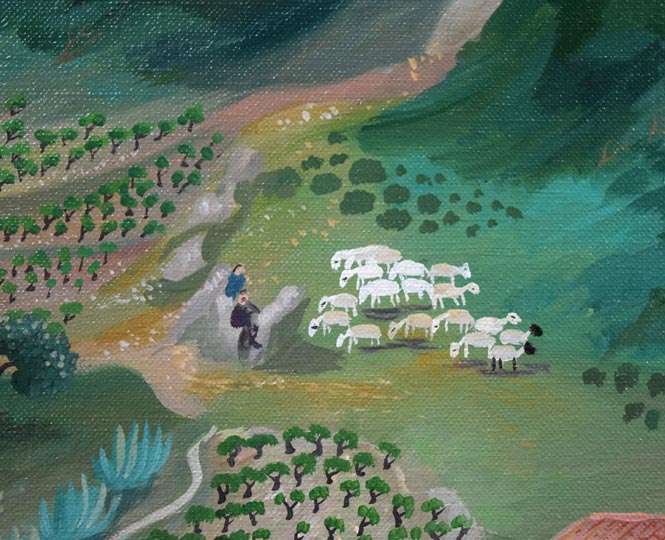 バウムガルテン(Baumgarten)「ペロポネス風景(ギリシャ)」油絵・仏F25号 拡大画像2