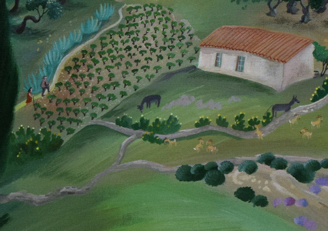 バウムガルテン(Baumgarten)「ペロポネス風景(ギリシャ)」油絵・仏F25号 拡大画像4