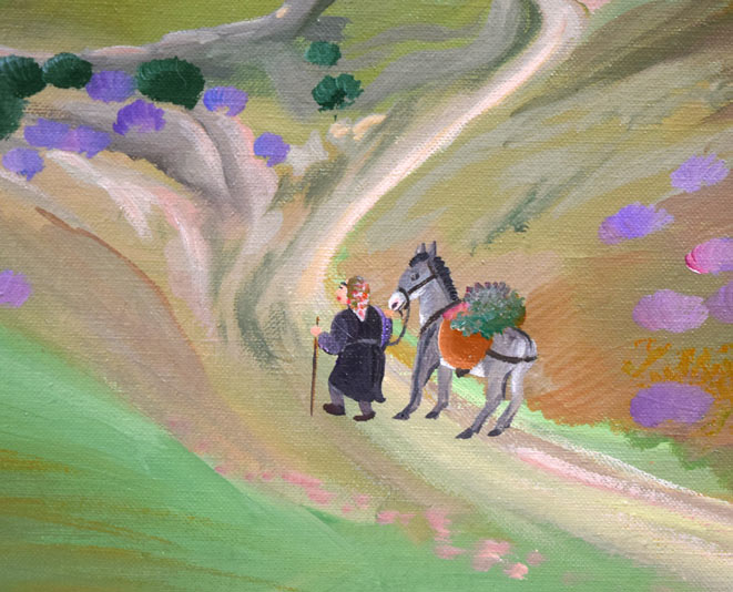 バウムガルテン(Baumgarten)「ペロポネス風景(ギリシャ)」油絵・仏F25号 拡大画像5