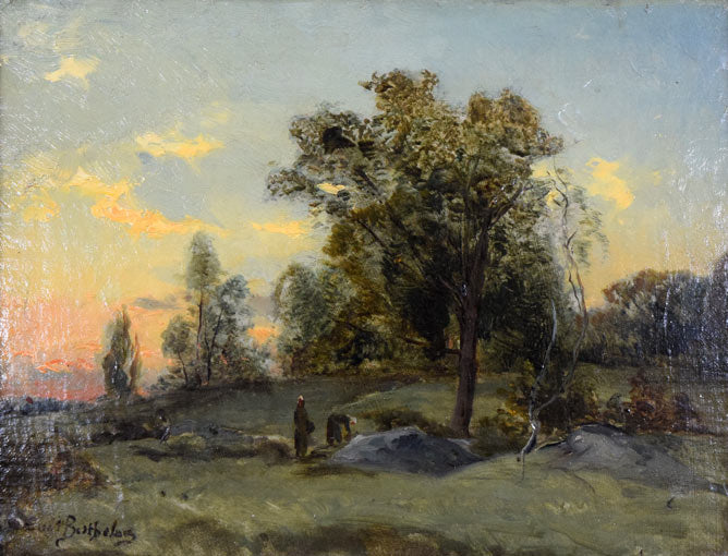 ベルトロン(Bertholon)「外国風景画」油絵・仏F5号 作品全体画像