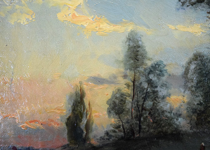 ベルトロン(Bertholon)「外国風景画」油絵・仏F5号 拡大画像2