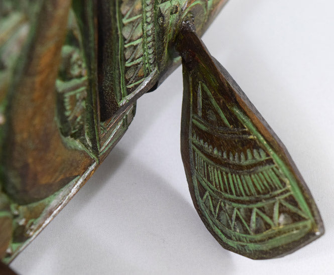 砂澤ビッキ「樹鮭(両面彫り)」木彫作品 拡大画像5