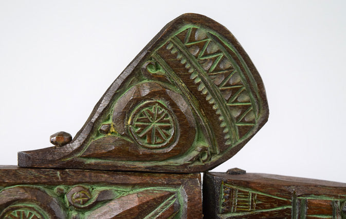 砂澤ビッキ「樹鮭(両面彫り)」木彫作品 拡大画像9