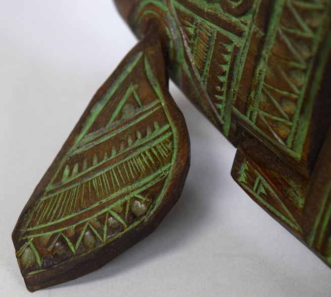 砂澤ビッキ「樹鮭(両面彫り)」木彫作品 拡大画像12