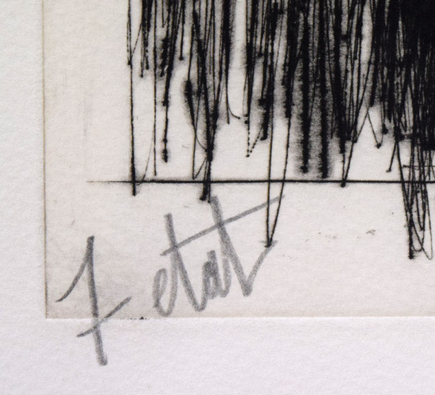 ベルナール ビュッフェ(Bernard BUFFET)「静物」ドライポイント(銅版画) 限定番号部分