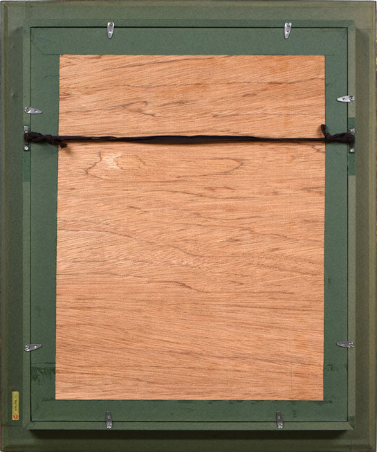 千葉軒岳「人民蕃殖」肉筆書額装・F6号 額縁裏側画像