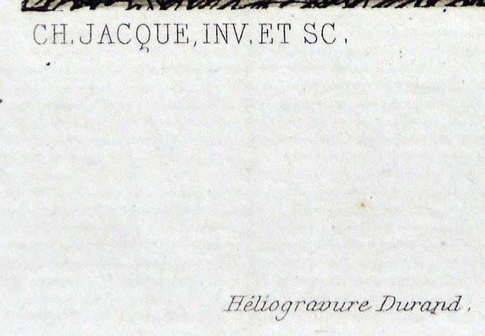 シャルル=エミール ジャック(Charles-Émile JACQUE)「羊飼い」エッチング(銅版画) 拡大画像2