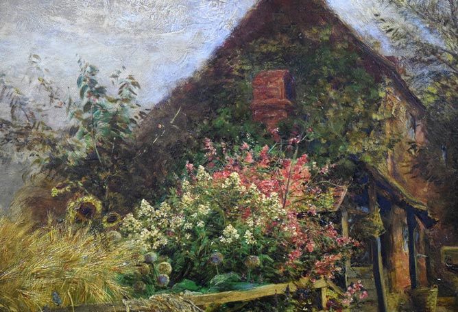 チャールズ・ルイス「バークシャーあたりのテームズ河」油絵・変形12号 拡大画像1