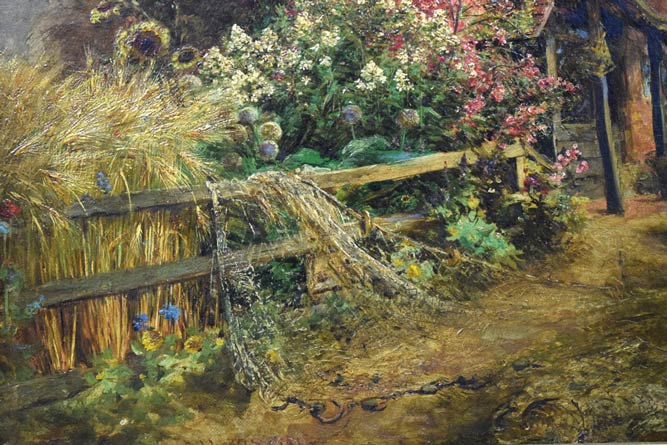 チャールズ・ルイス「バークシャーあたりのテームズ河」油絵・変形12号 拡大画像4