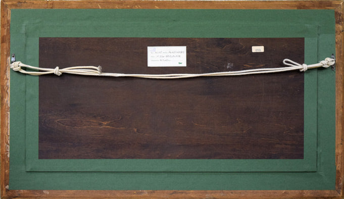 チャールズ・ルイス「バークシャーあたりのテームズ河」油絵・変形12号 額縁裏側画像